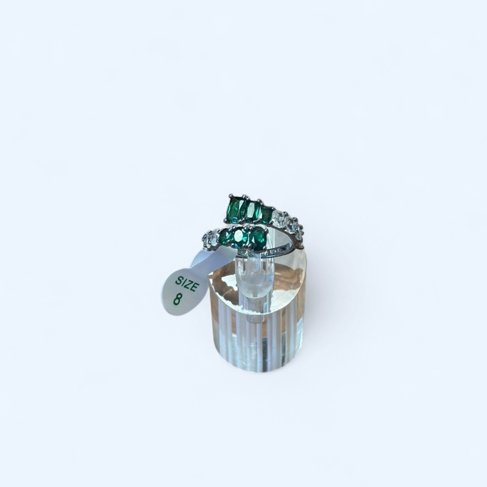 Elegant Lab Created Emerald Ring
